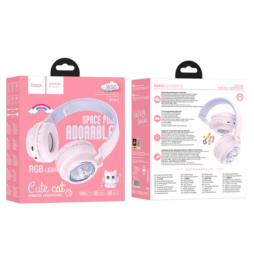 Hoco W50 Cute Wireless BT Headphones - Image 6