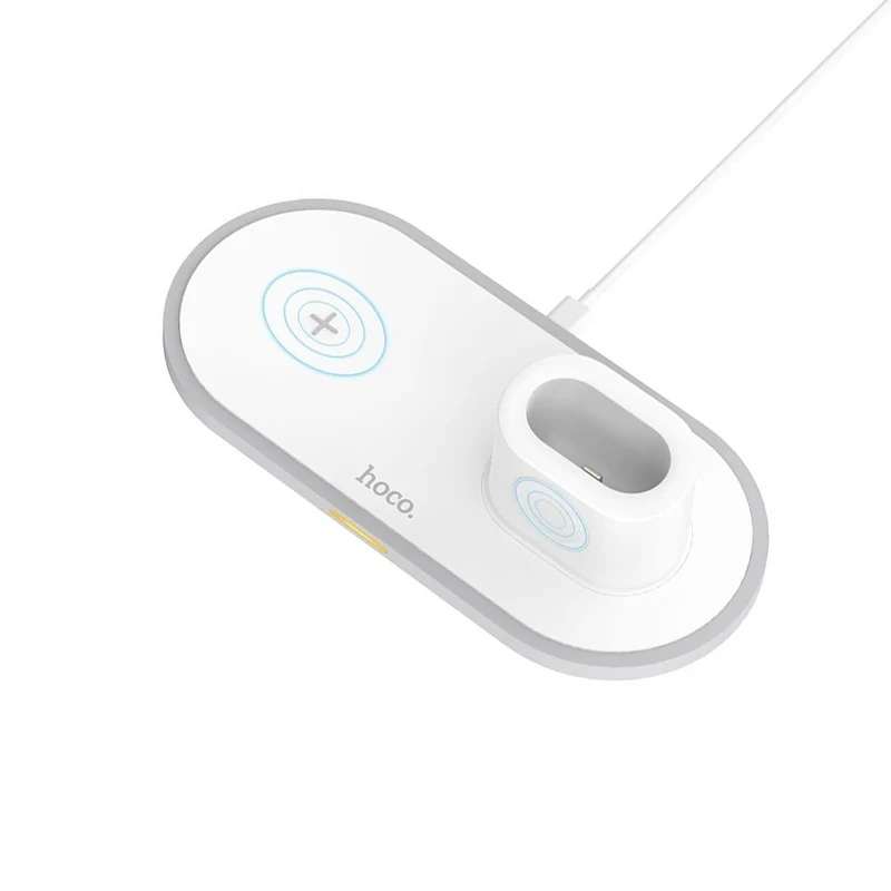 Hoco Wireless charger CW21 Wisdom 3-in-1 tabletop charging – White