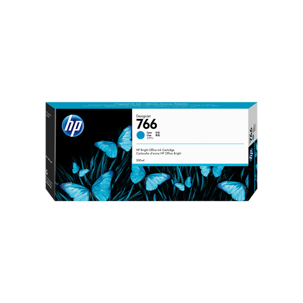 HP 766 300-ml Cyan DesignJet Ink Cartridge P2V89A