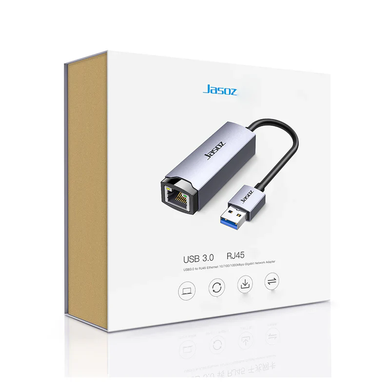 Jasoz F105 USB 3.0 to RJ45 Gigabit Network Card - 100Mbps / Space Gray - Image 2