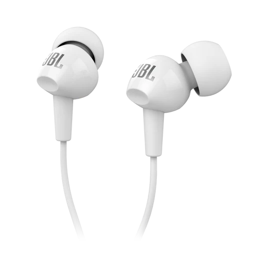 JBL C100SI Wired In Ear Headphones with Mic, JBL Pure Bass Sound White - Image 3