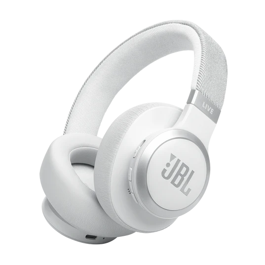 JBL LIVE 770NC Bluetooth Headphone with Mic (Upto 65 Hours Playback, Over Ear, White)