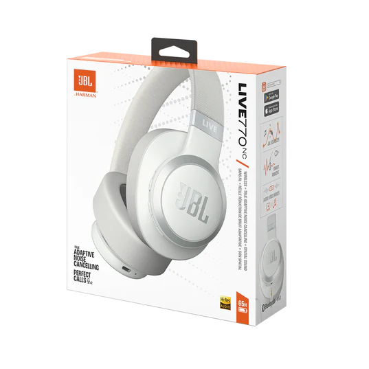 JBL LIVE 770NC Bluetooth Headphone with Mic (Upto 65 Hours Playback, Over Ear, White) - Image 12