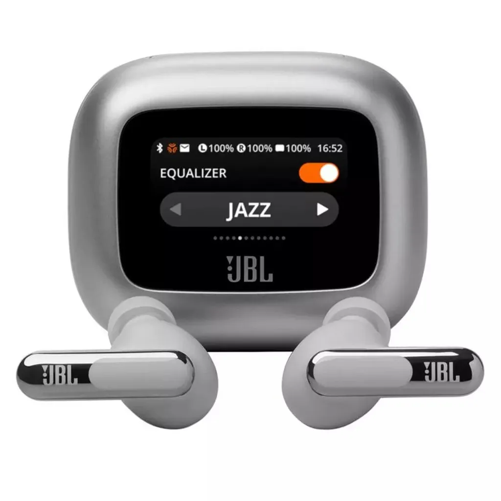 JBL Live Beam 3 True Wireless Noise Cancelling Earbuds with Smart Charging Case – Silver