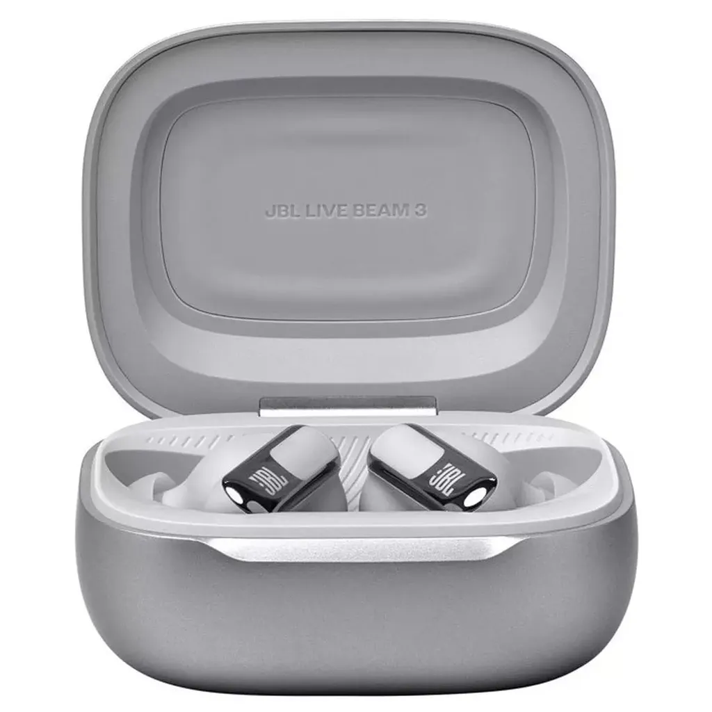 JBL Live Beam 3 True Wireless Noise Cancelling Earbuds with Smart Charging Case – Silver - Image 3