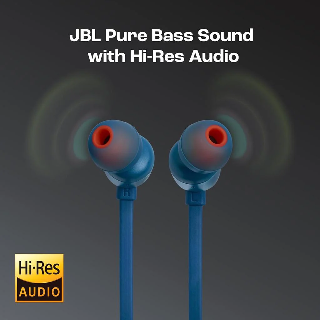 JBL Tune 310C USB-C Headphones - In-ear / Wired / Blue - Image 2