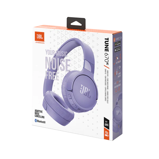 JBL Tune 670NC Wireless Over-Ear Headphones - Purple - Image 12