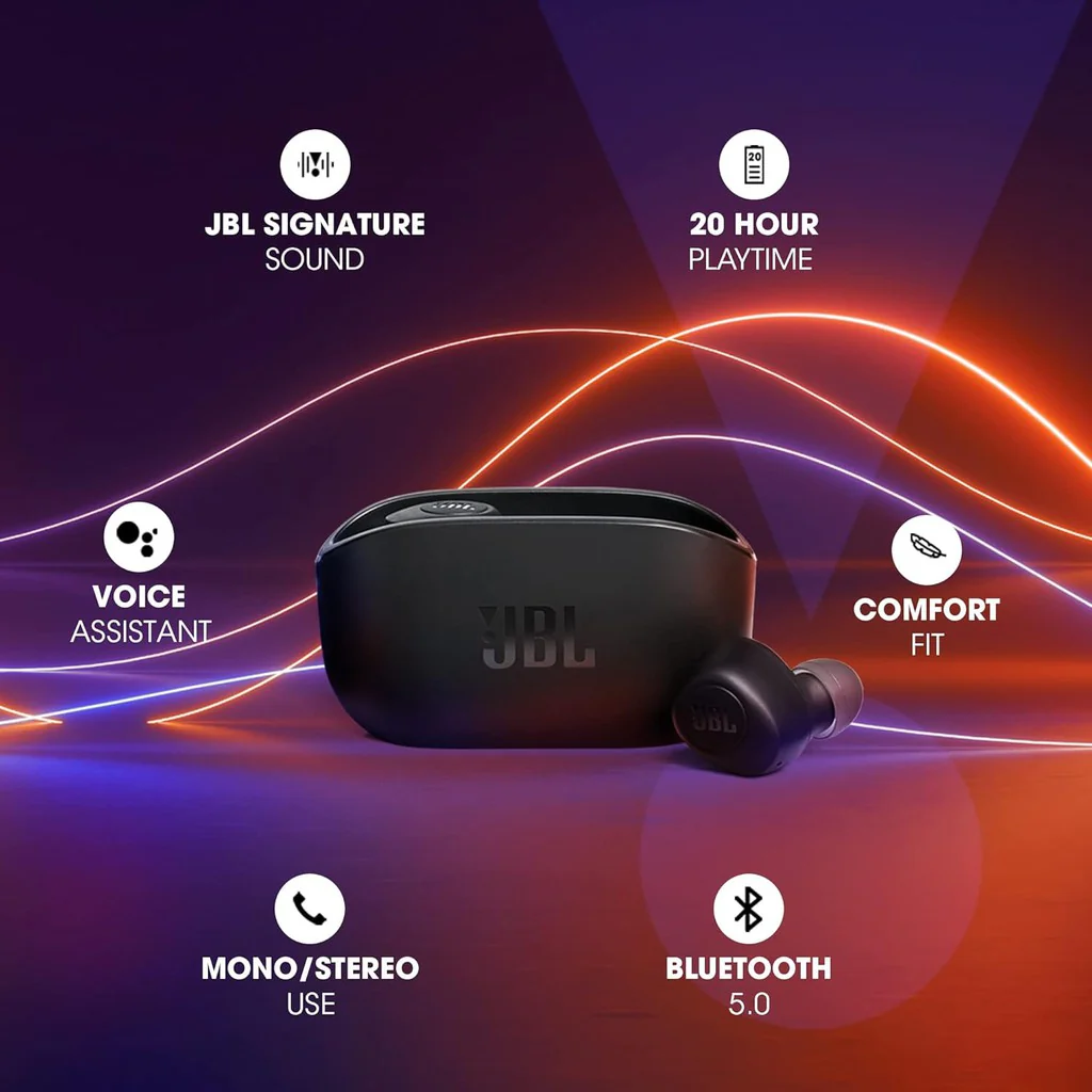 JBL Wave 100TWS True Wireless Earbuds - In-Ear / Wireless / Black - Image 9