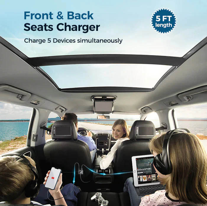Joyroom 5 multi-port(2 PD + 3 QC3.0) fast car charger - Image 4
