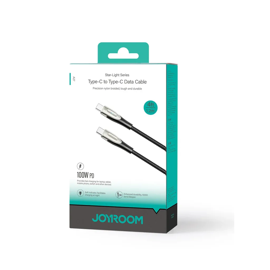 Joyroom Fast Charging Cable – Type-C to Type-C 1.2M, Black - Image 2