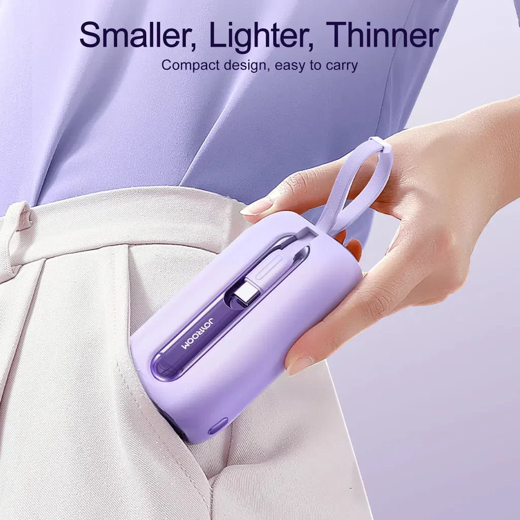 Joyroom JR-L012 Mini Power Bank with Dual Cables – 10000mAh / 22.5W / Purple - Image 8
