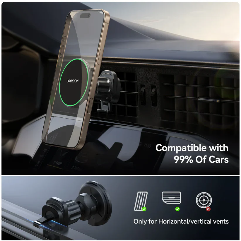 Joyroom Magnetic Wireless Car Charger Mount – Black - Image 4