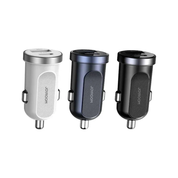 Joyroom Mini Dual-Port 30W Smart Car Charger PD+QC3.0 - White - Image 2