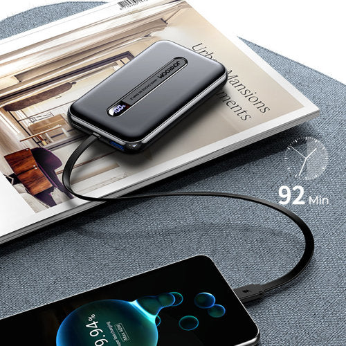 Joyroom power bank with built-in Lightning cable 20W 10000mAh PD QC3.0 black - Image 3