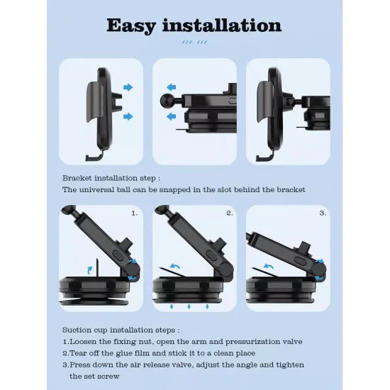 Ldnio MW21-1 Automatic Car Mount Wireless Charging – 15W / Dashboard - Image 6