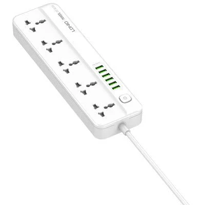 Ldnio Outlets Universal Power Strip - 5 Way / 6 x USB-A / White - Image 4