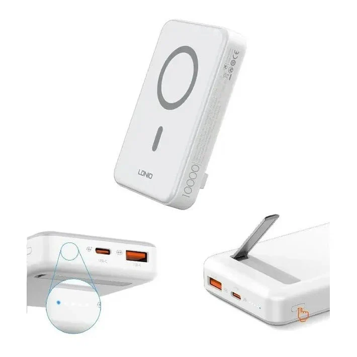 Ldnio PQ16 Magnetic Wireless Power Bank - 10,000mAh / 22.5W / White - Image 2