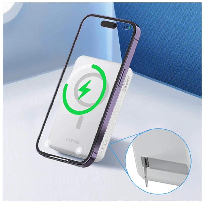 Ldnio PQ16 Magnetic Wireless Power Bank - 10,000mAh / 22.5W / White - Image 3