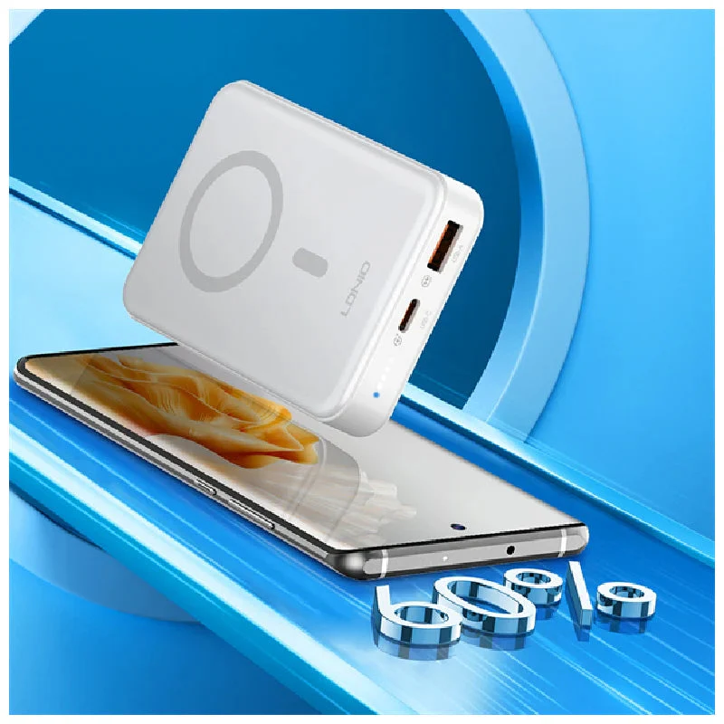 Ldnio PQ16 Magnetic Wireless Power Bank - 10,000mAh / 22.5W / White - Image 5