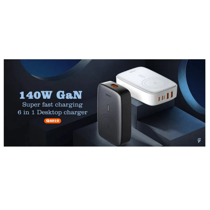 LDNIO Q4010 Multiport Desktop Charging Wireless Charger - 140W / Black - Image 4