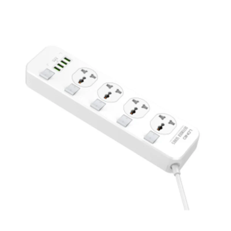 LDNIO SC4408C 4 AC Outlets Universal Power Strip - USB-A / USB-C / White - Image 3