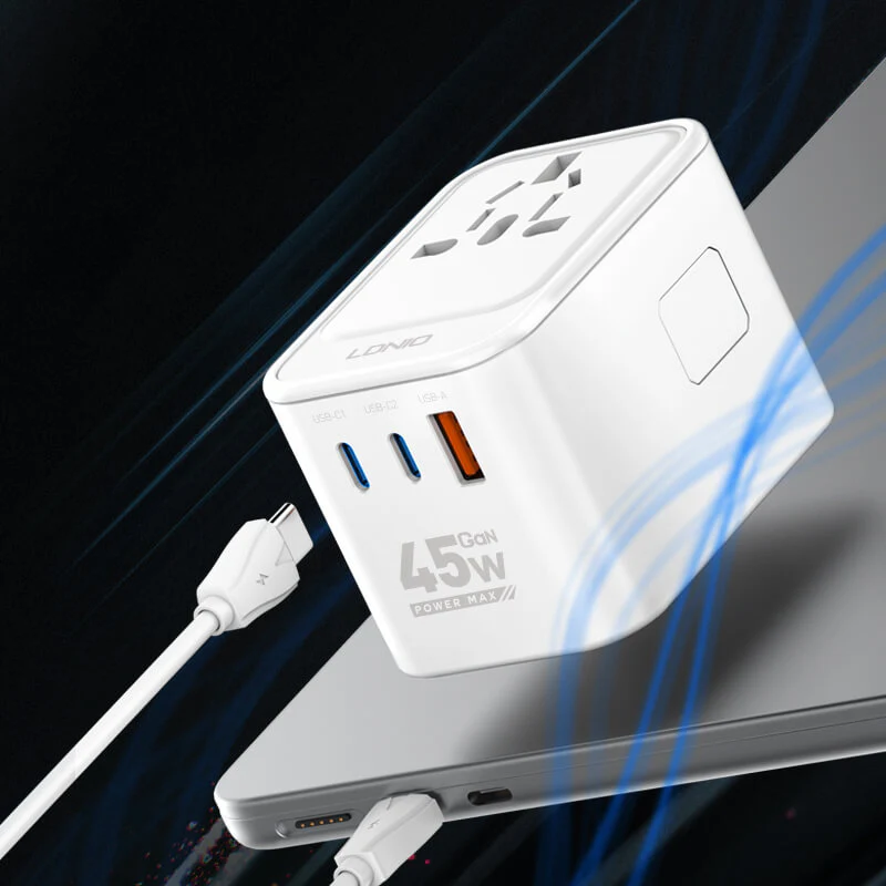 LDNIO Z8 Universal GaN Fast Charger Travel Adapter - 45W / White - Image 4