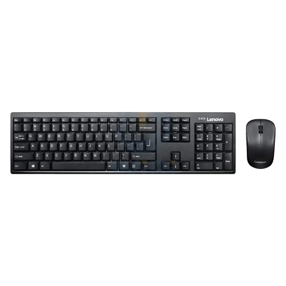 Lenovo 100 Wireless Keyboard and Mouse Combo - Wireless / USB Receiver / 1000dpi / English/Arabic / Black - Keyboard & Mouse Combo