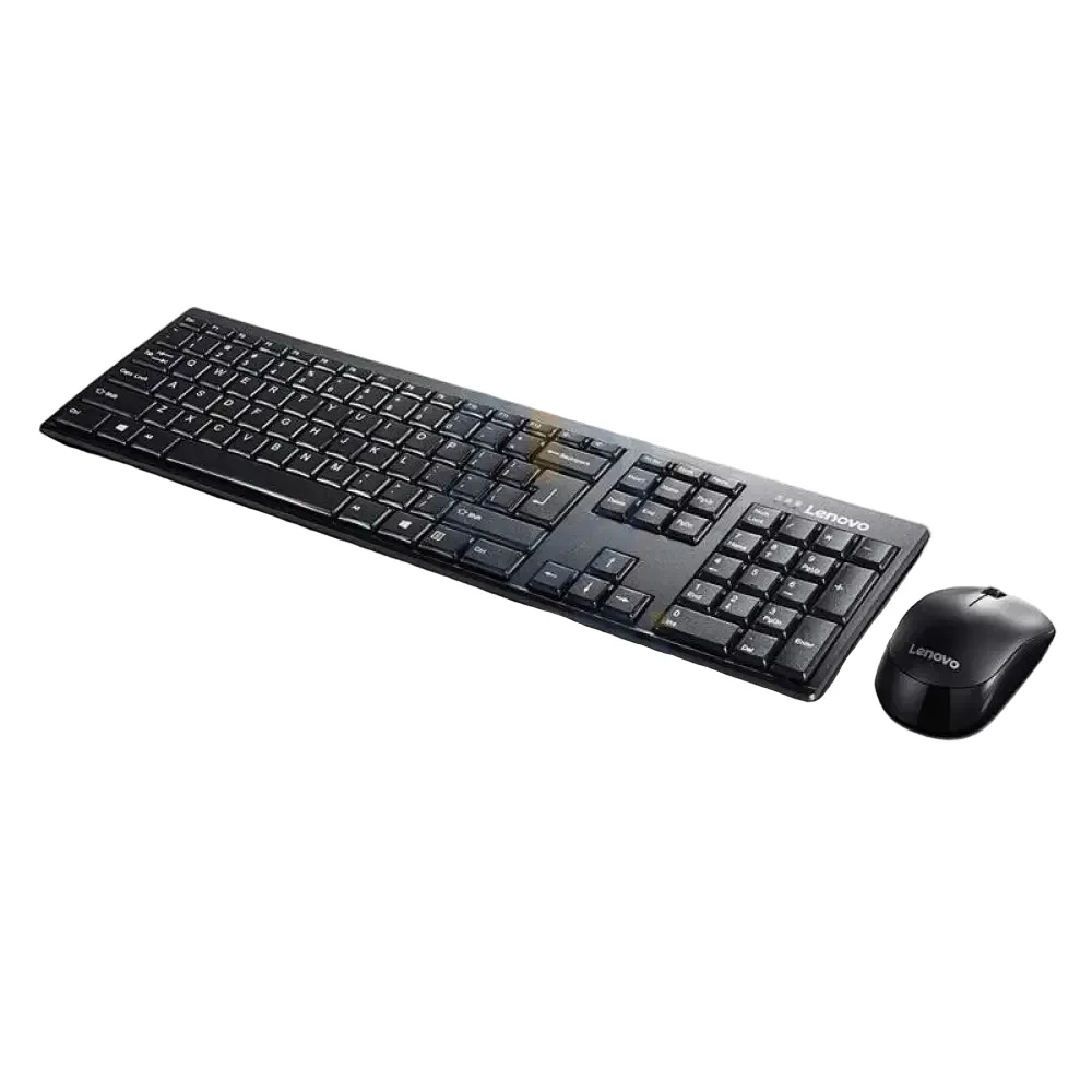 Lenovo 100 Wireless Keyboard and Mouse Combo - Wireless / USB Receiver / 1000dpi / English/Arabic / Black - Keyboard & Mouse Combo - Image 2