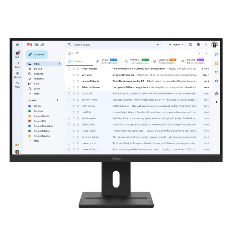 Lenovo ThinkVision E27-40 - 27" FHD IPS / 4ms / 100Hz / D-Sub / HDMI 1.4 / DisplayPort 1.2 / Speaker - Monitor
