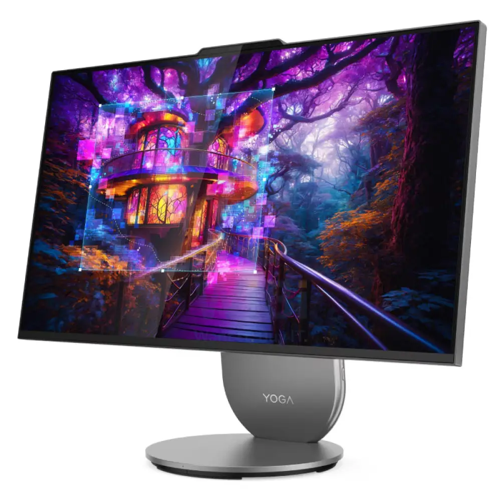 Lenovo Yoga 10 AIO AI PC - Ultra 9 285H / 32GB / 1TB (NVMe M.2 SSD) / 27" QHD (2560x1440) IPS / RTX 4050 6GB GDDR6 / Win 11 Pro / Arabic/English / 1YW / Luna Grey - Desktop - Image 3