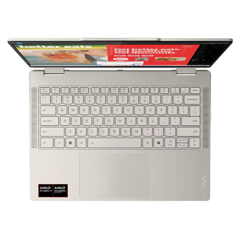 Lenovo Yoga 7 2-in-1 Gen 10 Copilot+ PC - 14.0" WUXGA Touch / AMD Ryzen AI 7 350 / 16GB / 1TB (NVMe M.2 SSD) / AMD Radeon 860M / Win 11 Home / Arb/Eng / 2YW / Lenovo Digital Pen / Seashell - Laptop - Image 4