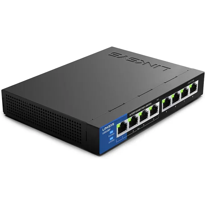Linksys 8-Port Unmanaged Gigabit Switch With 4 Poe+ Ports (Lgs108P) - Image 2