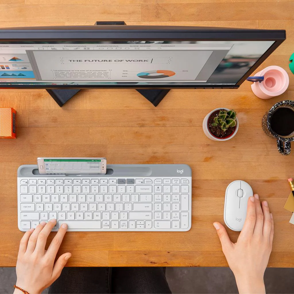 Logitech K580 Slim Multi Device Wireless Keyboard - White - Image 7