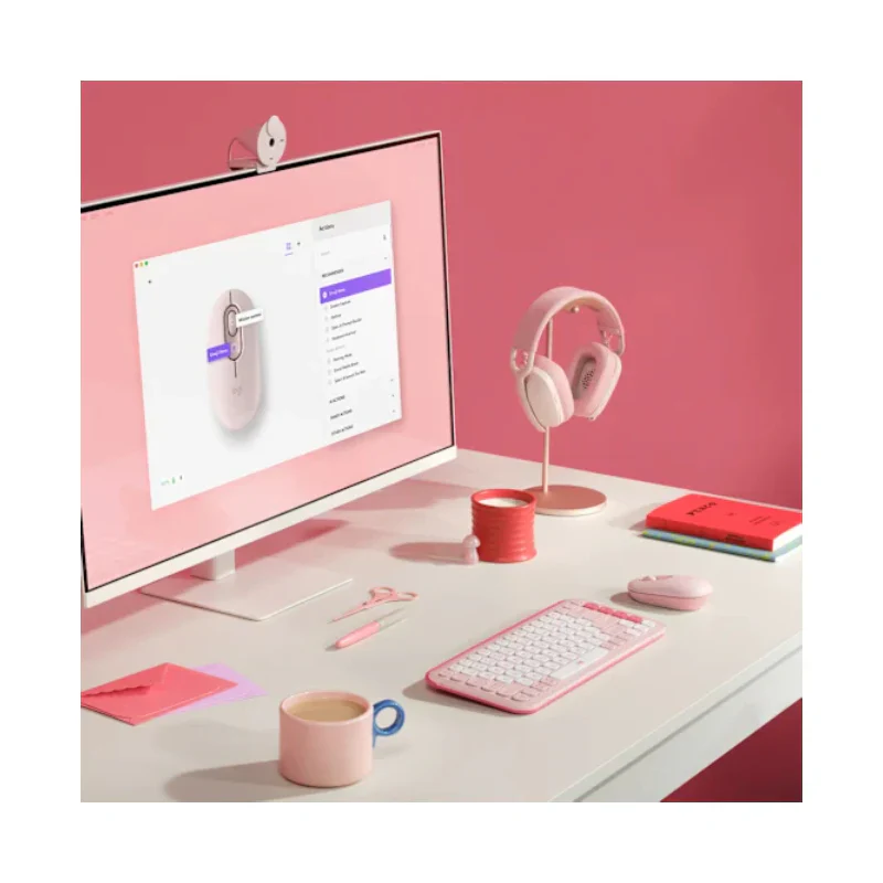 Logitech POP with Emoji Wireless Mouse - Bluetooth / Rose - Image 4