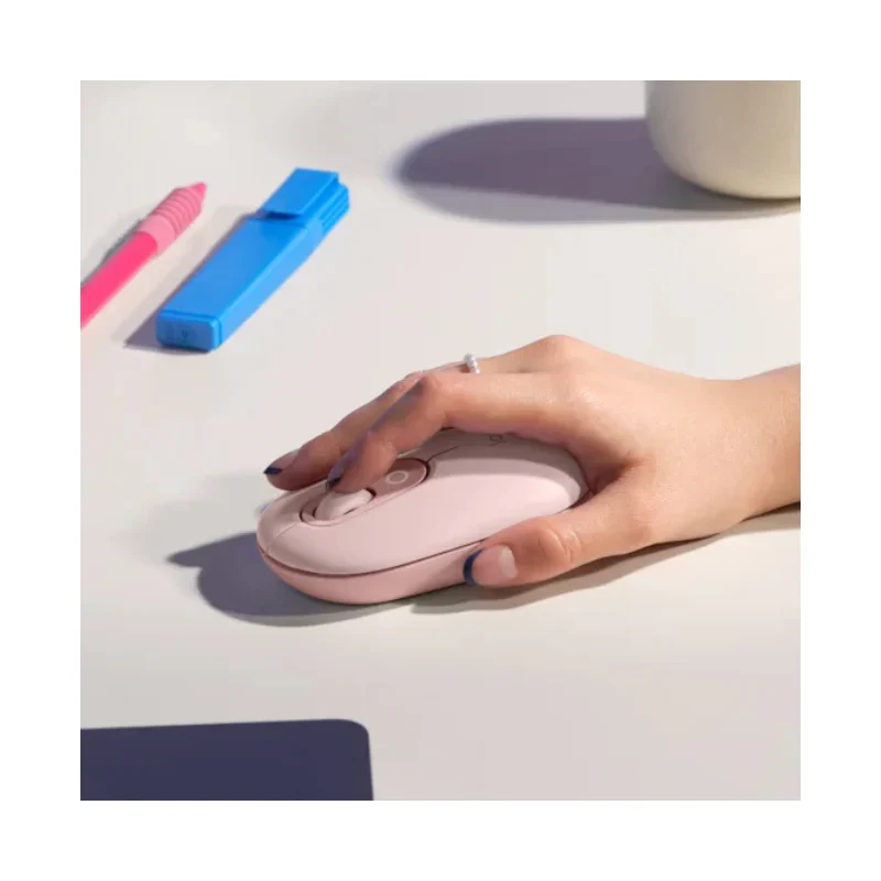Logitech POP with Emoji Wireless Mouse - Bluetooth / Rose - Image 5