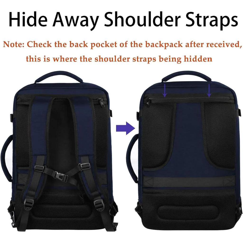 MATEIN Weekender Backpack Large Capacity Travelling Suitcase with Strap for Clothes International Travel Blue - Image 3