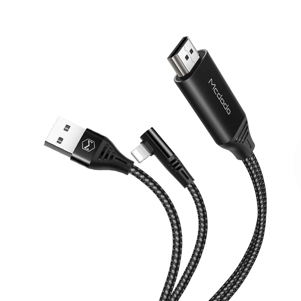 Mcdodo 90 Degree 4K HD Adapter TV Cable - USB / Lightning / HDMI / 2 Meter / Black - Image 4