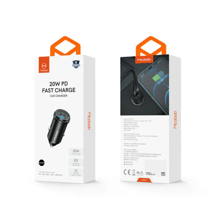 Mcdodo CC-749 PD USB-C Fast Car Charger – 20W / Black - Image 6