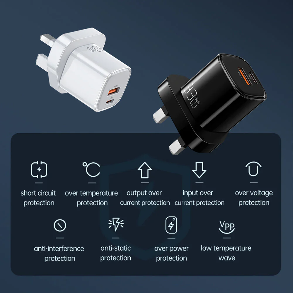Mcdodo CH-0591 Nano Series 33W PD+QC Dual Port Charger (UK plug) - Image 6