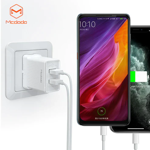 Mcdodo CH-572 Dual USB Charger (UK) + Type-C Cable / Travel Set - Image 7