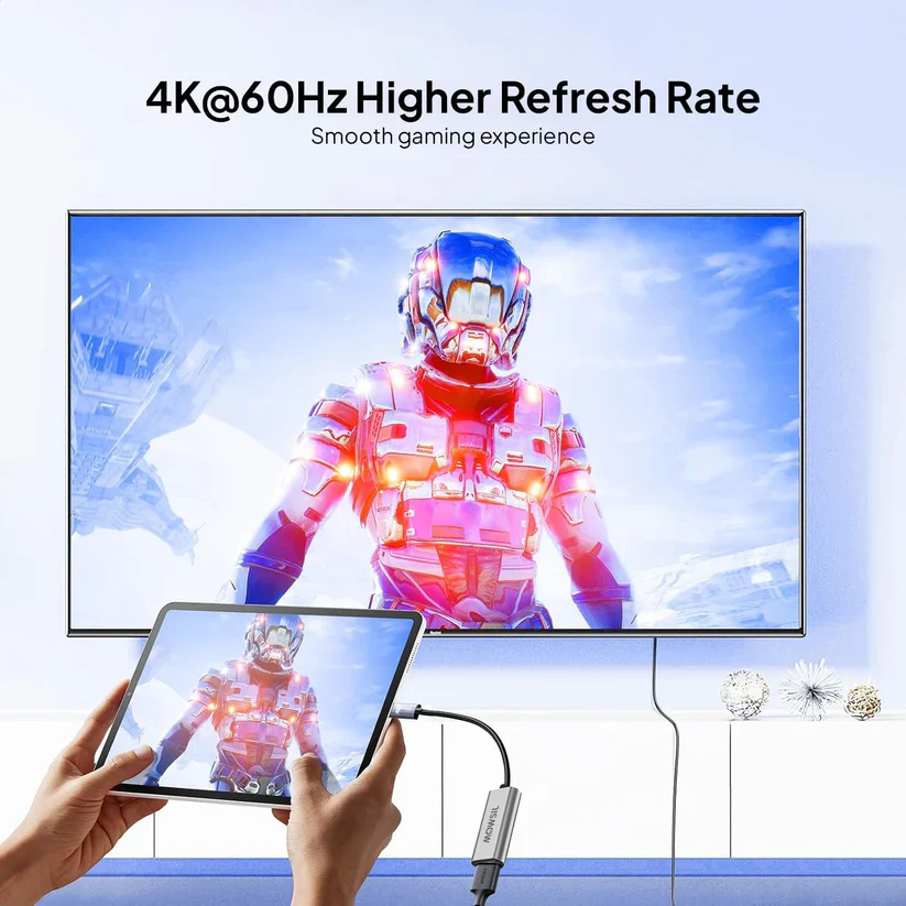 Mowsil USB-C to HDMI Adapter 4K@60Hz Aluminum Alloy High-Speed Converter for MacBook Laptop & iPad - Image 5