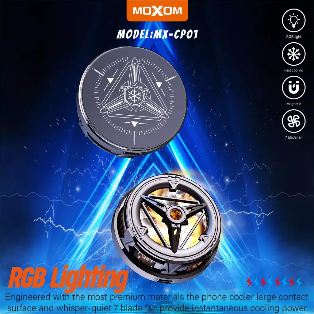 MOXOM MX-CP01 Aluminum Magnetic Mobile Phone Cooler, Fast Cooling - Image 3