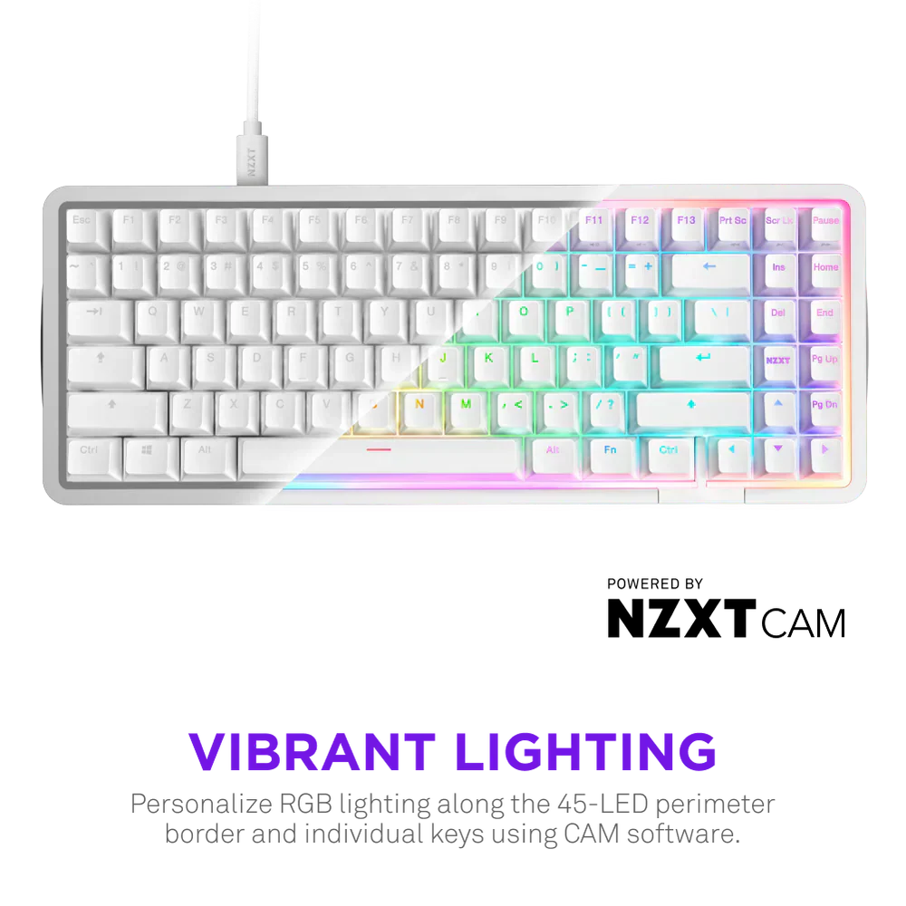 Nzxt Function Elite Mini Tkl Wired Gaming Keyboard White - Image 6