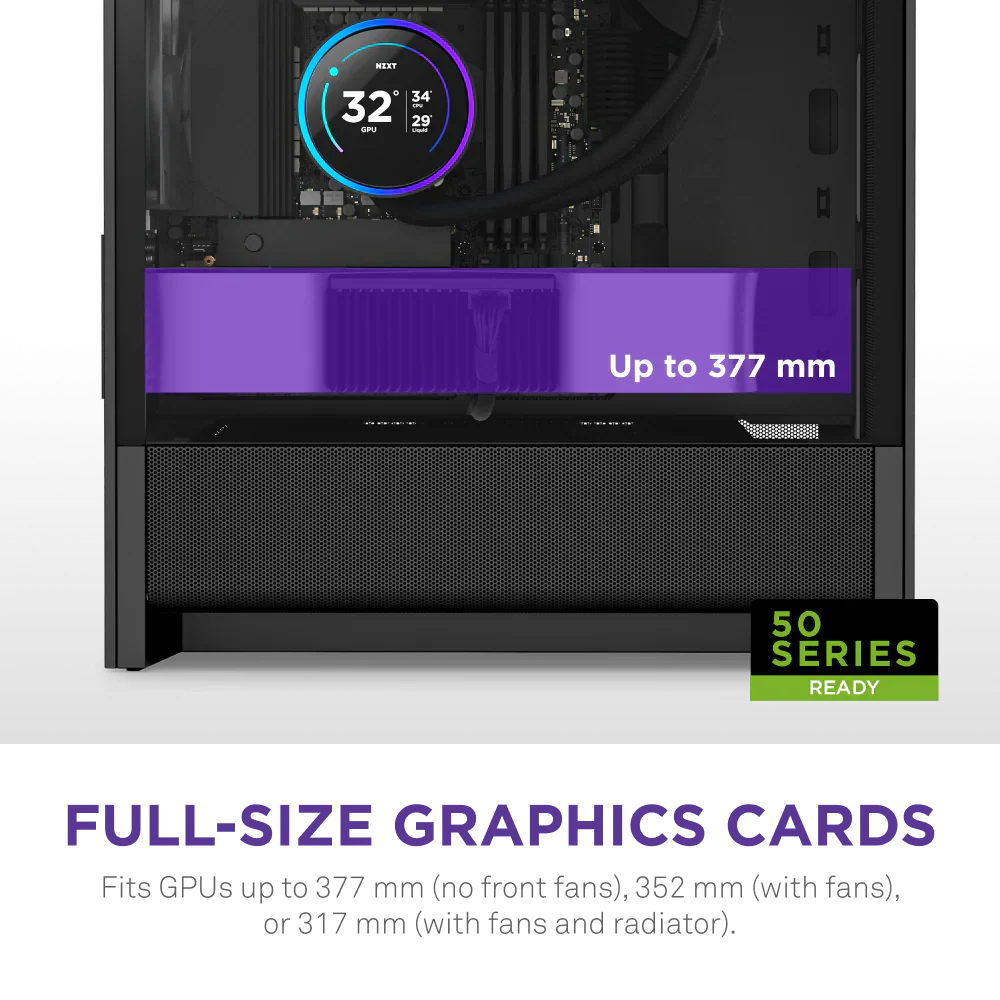 Nzxt H3 Flow (2025) Micro-Atx Mid Tower Case - All Black - Image 3