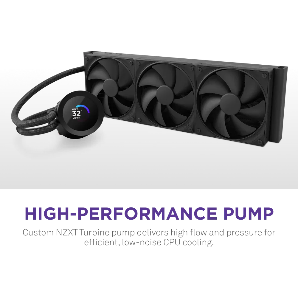Nzxt Kraken Plus 360Mm V2 Display And Radiator Fans Aio Liquid Cooler Black - Image 2