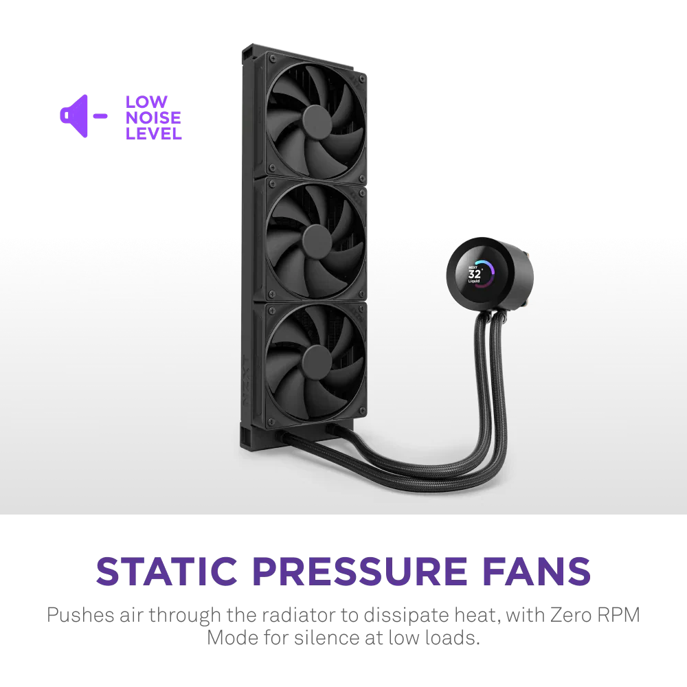 Nzxt Kraken Plus 360Mm V2 Display And Radiator Fans Aio Liquid Cooler Black - Image 4