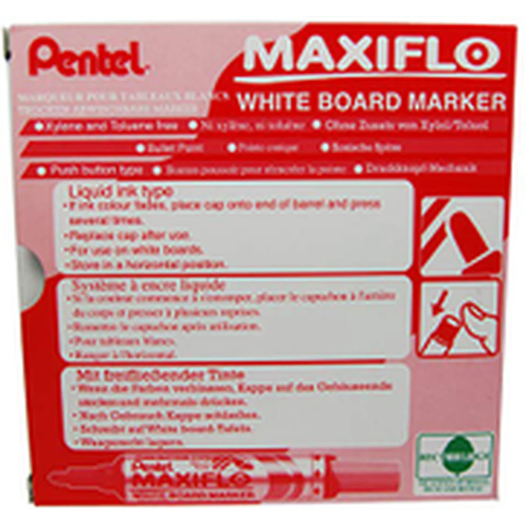 Pentel Maxiflo White Board Chisel Tip Marker (Pack Of 12) - Image 9