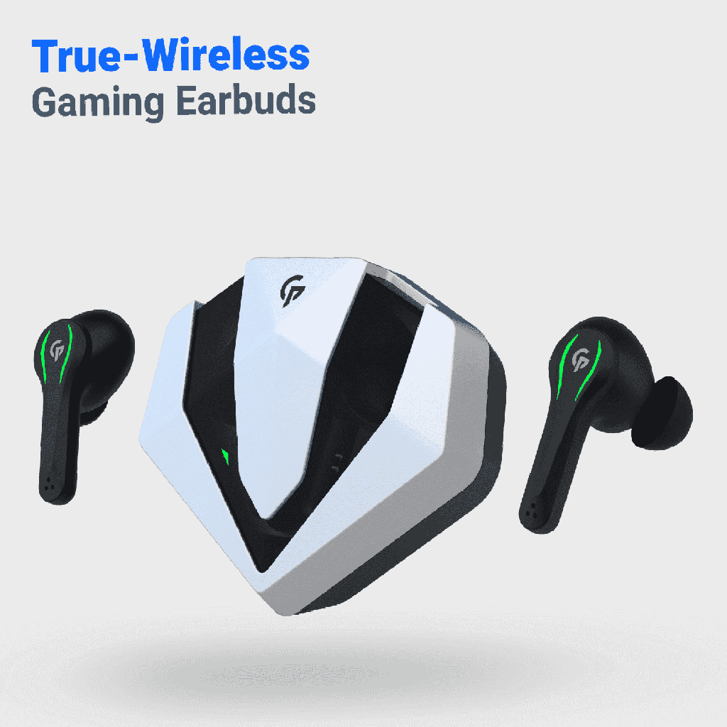 Porodo Gaming True-Wireless Gaming Earbuds - Silver - Image 2