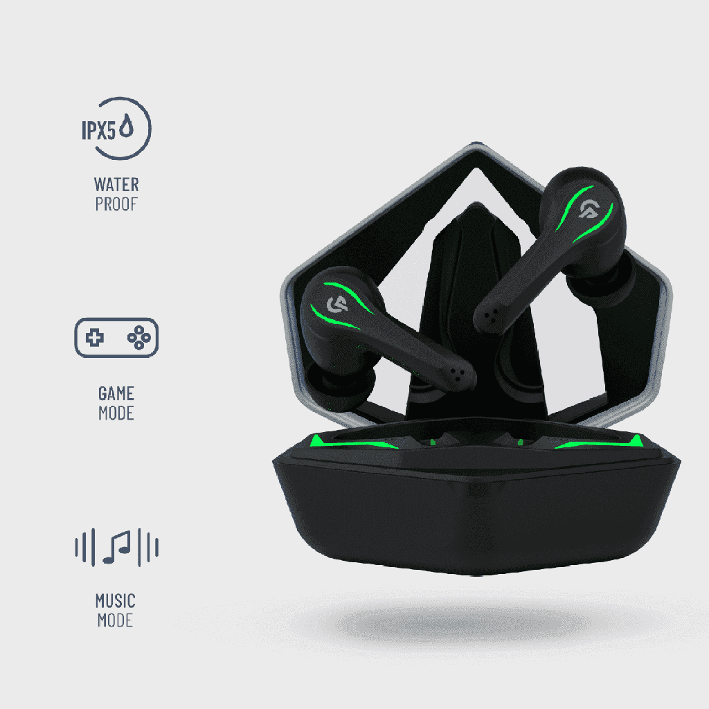 Porodo Gaming True-Wireless Gaming Earbuds - Silver - Image 3