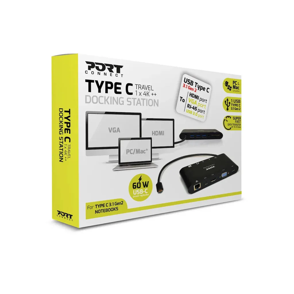 Port Designs USB C Travel 4K Docking Station Type C 31 Gen 2 - Image 3